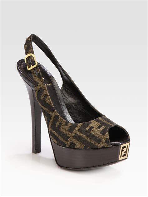 fendi platform pumps|Fendi slingback pumps.